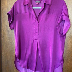 VINCE CAMUTO Bambi Textured Purple Oversized Blouse